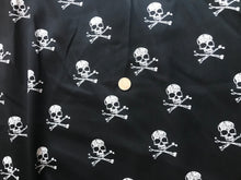 Load image into Gallery viewer, Black Skull Crossbone Stretch  Twill