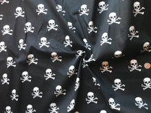 Load image into Gallery viewer, Black Skull Crossbone Stretch  Twill