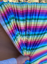 Load image into Gallery viewer, Pastel Spring Stripe Double Brushed Polyester Spandex