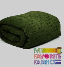 Load image into Gallery viewer, Olive Eyelet Jacquard Polyester Spandex