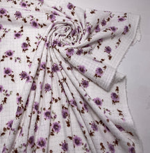 Load image into Gallery viewer, Lavender,Olive, and Ivory Floral Pointelle