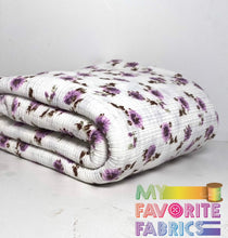 Load image into Gallery viewer, Lavender,Olive, and Ivory Floral Pointelle