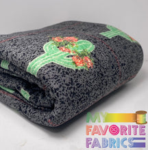 Load image into Gallery viewer, Grey Cactus Floral French Terry