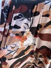 Load image into Gallery viewer, Bren Camo Bison Skull Floral Slubbed ITY