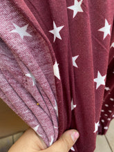 Load image into Gallery viewer, Burgundy Ivory Star French Terry