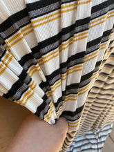 Load image into Gallery viewer, GoldenRod Stripe Ribbed Knit Jersey