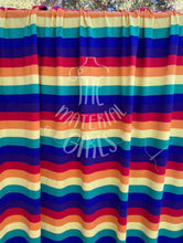 Load image into Gallery viewer, Primary Rainbow Stripe Double Brushed Polyester Spandex