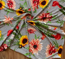 Load image into Gallery viewer, Summer Stripe Floral Brushed Polyester Spandex