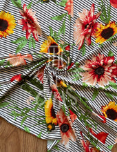 Load image into Gallery viewer, Summer Stripe Floral Brushed Polyester Spandex