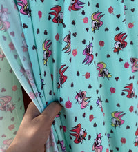 Load image into Gallery viewer, Mint Unicorn Bouquet Double Brushed Polyester Spandex CLOSEOUT